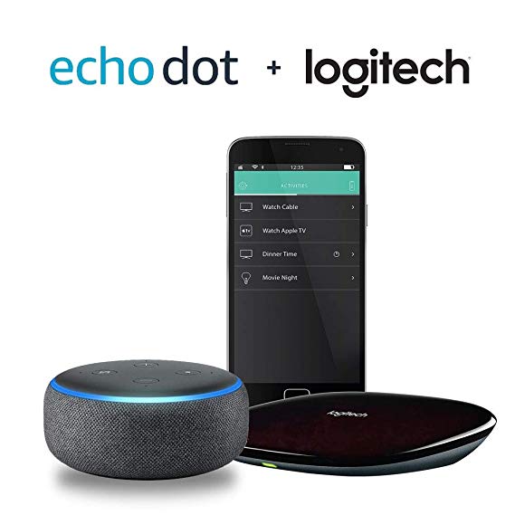 Echo Dot (3rd Gen) - Charcoal   Logitech Harmony Hub