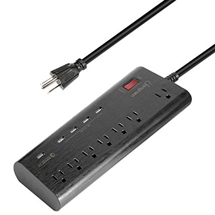 Homgrace 7-Outlet Surge Protector Power Strip with Heavy Duty Extension Cord and 5 USB Ports