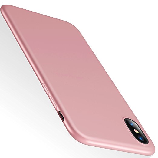 iPhone X Case, iPhone X Case, VANMASS Ultra Thin Slim Fit Shell Flexible Soft TPU Full Protective Anti-Scratch Matte Back Cover Case for Apple iPhone X/ iPhone 10 (Rose Gold)