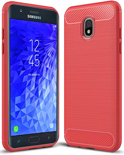 For Samsung Galaxy J7 2018 case, Galaxy J7 V 2nd Gen Case,Galaxy J7 Refine Case,Galaxy J7 Aero,J7 Star,J7 Top,J7 Crown,J7 Aura,J7 Eon,J737V,J737T Sucnakp TPU Protective Case Cover Red