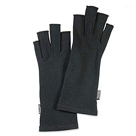 IMAK - Compression Arthritis Gloves for Pain and Stiffness of Hands, One Pair of 2 Gloves - Black, Small