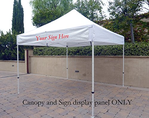 10ftx10ft Replacement Canopy with one detachable Sign display panel in White (Top Only)