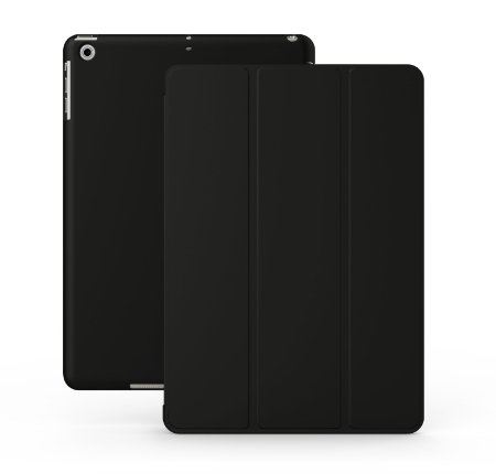 iPad Air Case - KHOMO DUAL Super Slim Black Cover with Rubberized back and Smart Feature Built-in magnet for sleep  wake feature For Apple iPad Air 1 Tablet