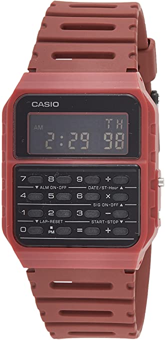 Casio CA-53WF-4B Calculator Red Digital Mens Watch Original New Classic CA-53