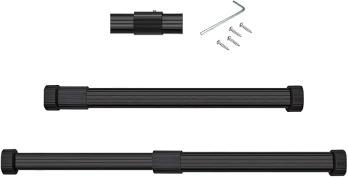 Closet Rod,Susenya Tension Rods,Adjustable Closet Hanging Rod,Rod for Closet to Hang Clothes 15 to 24,Aluminium Alloy,Black-Pack of 1