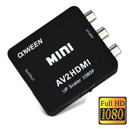 COWEEN 3RCA to HDMI Converter AV2HDMI Upscaler 720P 1080P Adapter Box CVBS Composite AV to HDMI Video Converter