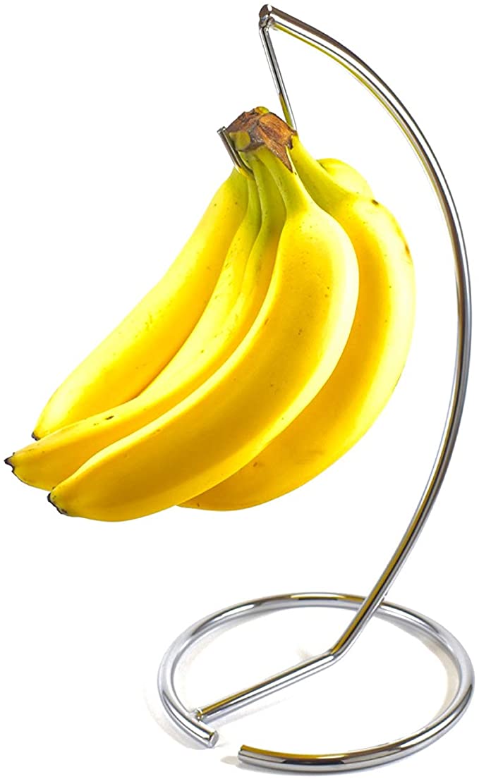 Premium Banana Hanger, Fruit Tree, Soft Pretzel Holder for Kitchen Countertop in Chrome