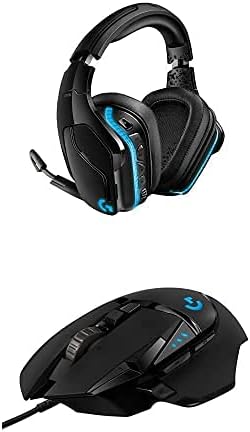 Logitech G Logitech G935 Over Ear Wireless Headset, Black & Logitech G502 Gaming Mouse 11-Button Gaming Mouse, Black