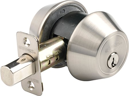 Brinks 2718-119 Double Cylinder Deadbolt Keyed on Both Sides, Satin Nickel