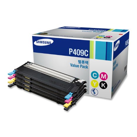 Samsung CLT-P409C Value Pack Cyan Magenta Yellow Black 1 Each for CLP-315 CLP-315W CLX-3175FN CLX-3175FW