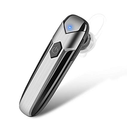 Bluetooth Headset, Noise Cancelling Wireless Earpiece Handsfree Headset Comfy Earphone for Business/Office/Driving -by SUMCI(Grey-1)