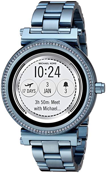 Michael Kors Access Women's 'Sofie Touchscreen' Quartz Stainless Steel Casual Watch, Color Blue (Model: MKT5042)