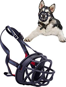 Freezx Luxury Dog Muzzle - Anti Biting Barking Chewing - Soft Silicone Rubber Basket Mask Muzzle - Adjustable for Small Medium Large Dog Safety