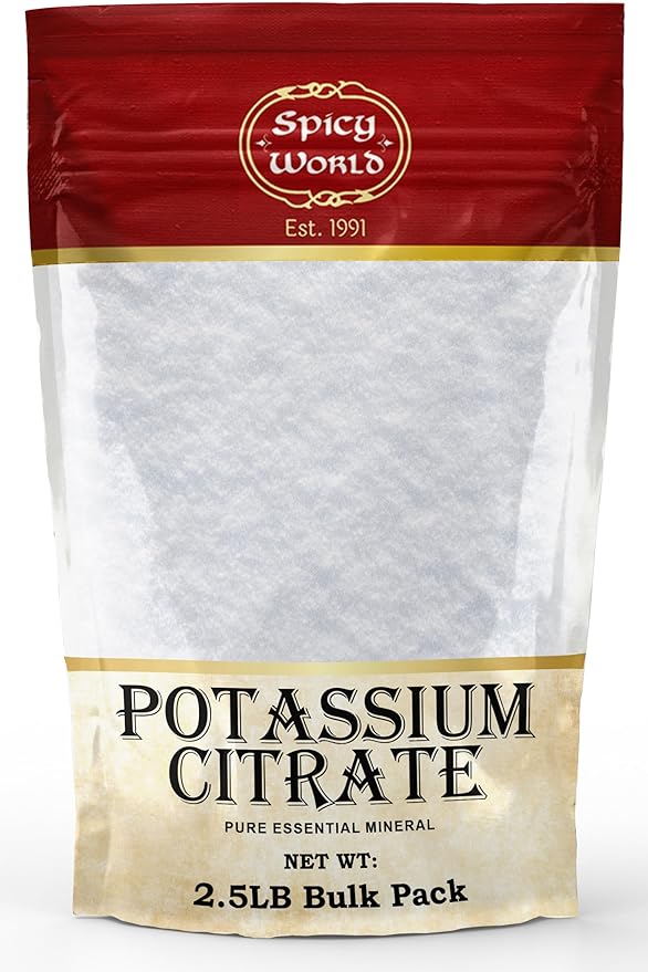 Spicy World Potassium Citrate Powder 2.5 LB (40 Oz) Bulk - Pure, Vegan, Food Grade, Bulk Potassium Supplement