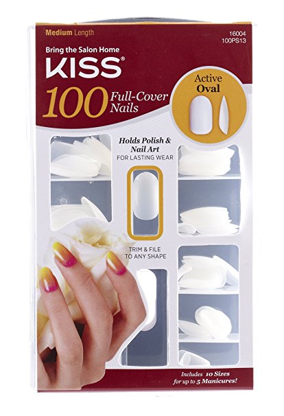 Kiss 100 Nails-Active Oval, 1-Count