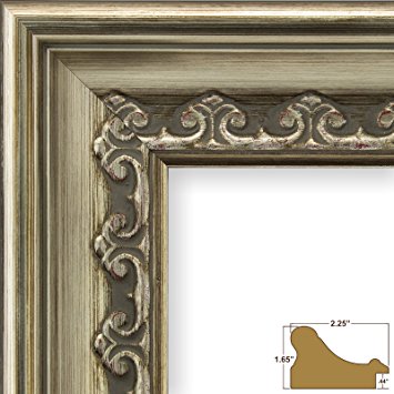 Craig Frames Arqadia Gothic, Brushed Silver Picture Frame, 20 by 30-Inch