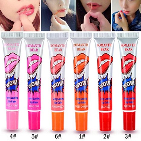 Banggood 6 Pcs Women Easy Peel Off Long Lasting Makeup Tatto Lip Gloss Lipstick (1 Set)