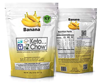 Keto Chow Ultra Low Carb Meal Replacement Shake, complete nutrition for Ketogenic Diet (Banana 2.1, 21 Meals)