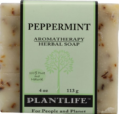 Plantlife Peppermint 100 Pure and Natural Aromatherapy Herbal Soap 4 oz 113g