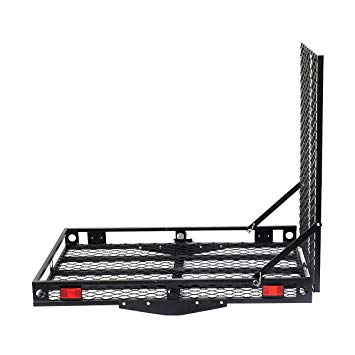 Goplus Wheelchair Carrier Mobility Scooter Loading Ramp Heavy Duty Strong Hitch Cargo, 500 Lbs Capacity (Unfoldable)