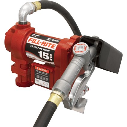 Fill-Rite FR1210G Fuel Transfer Pump, Telescoping Suction Pipe, 12' Delivery Hose, Manual Release Nozzle - 12 Volt, 15 GPM