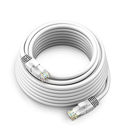 Ethernet Cable & Cat6 Network Cable, 40 ft, White LAN Rj45 Internet Patch Cable Cord, High Speed Cat6 Ethernet Cable