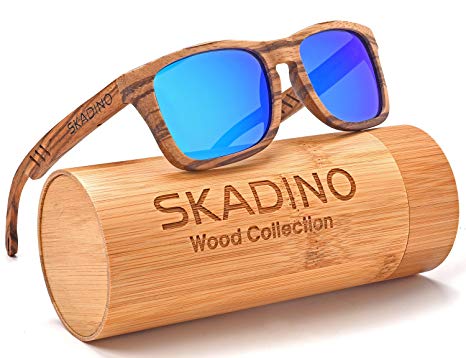 SKADINO Bamboo Sunglasses with Polarized lenses-Handmade Floating Wood Shades for Men&Women