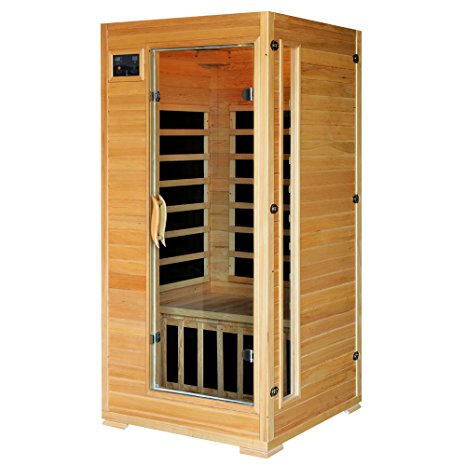 1-2 Person Hemlock Infrared Sauna w/ 4 Carbon Heaters