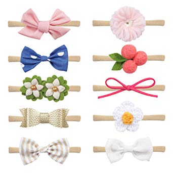 Baby Girl Headbands and Bows - Newborn Headbands - Infant Hair Bows -Baby Shower