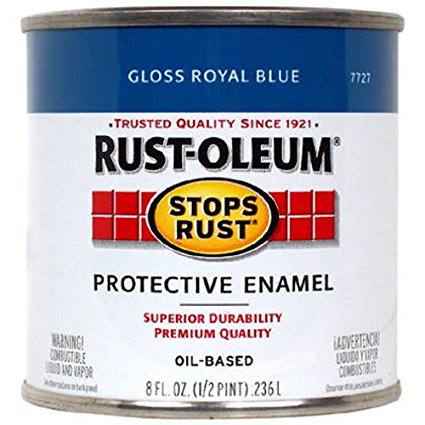 RUST-OLEUM 7727-730 Stops Rust 1/2 Pint Gloss Royal Blue Rust Enamel