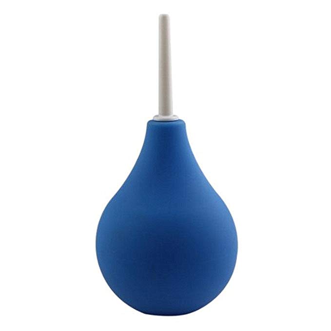 Douper Silicone Enema Bulb Clean Liquid Bottle Douches for Man and Woman Capacity 220ml / 7.5oz (Blue)
