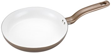 T-fal C72805 Initiatives Nonstick Ceramic Coating PTFE PFOA and Cadmium Free Scratch Resistant Dishwasher Safe Oven Safe Fry Pan Cookware, 10-Inch, Gold