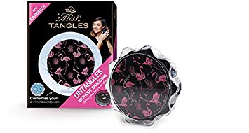 Miss Tangles Detangling Hair Brush - Adults & Kids - Pink & Black - Customizable Design (Black)
