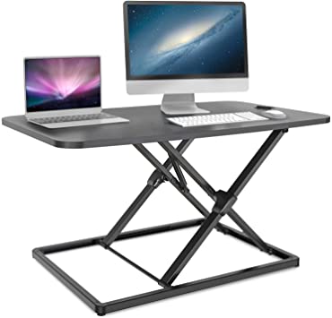 Standing Desk Converter Height Adjustable, Ohuhu 31.3 inch Stand up Desk Riser Sit to Stand Tabletop Desk Work Station, Perfect for Laptop & Computer (Fully Assembled) Christmas Xmas New Year Gift Choice