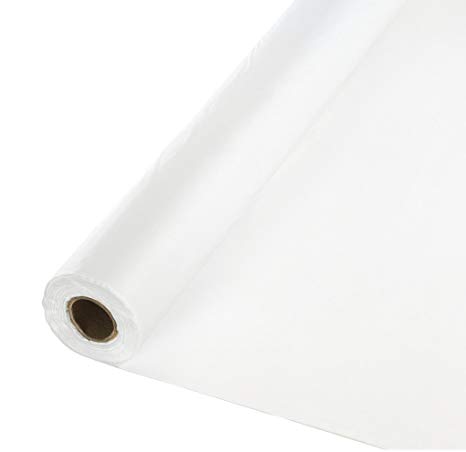 Creative Converting Roll Plastic Table Cover, 100-Feet, White