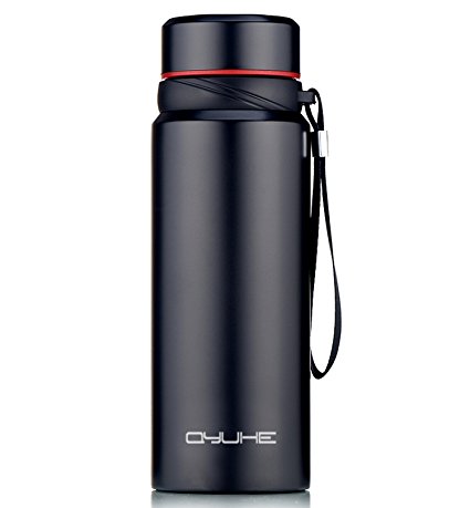 Qyuhe® Sports Water Bottle Double Walled Vacuum Insulated, 18/8 Stainless Steel