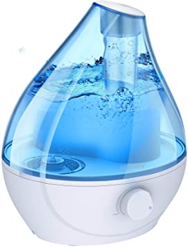 Homasy Cool Mist Humidifier, 28dB Whisper-Quiet Humidifier for Bedroom, BPA-Free Air Humidifier, Auto Shut-Off, 24H Work Time, Blue