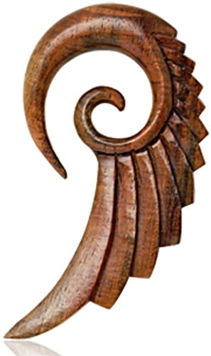 Covet Jewelry Organic Sono Wood Swan's Wing Spiral Taper