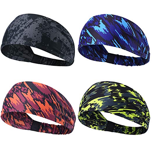 Obacle Headbands for Men Women Non Slip Headbands Sweatband Thin Lightweight Breatheable Durable Head Band for Outdoor Sports Running Jogging Cycling Hiking Exercising Yoga Workout Riding Motorcycle