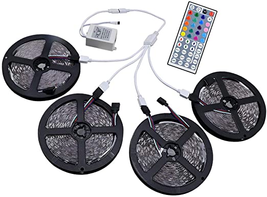 20m RGB LED Strip Light Sets 1200 LEDs 3528 SMD Cuttable Dimmable Waterproof 12V IP65 Linkable Self-Adhesive Color-Changing