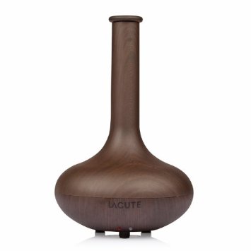 Lagute Bois Series 140ML Aromatherapy Essential Oil Diffuser Ionizer Air Humidifier, Wood Grain Style, Super Fine & Smooth Mist Version (Deep Wood Grain - Vase Shape)