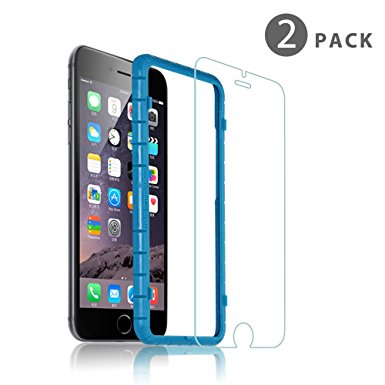 TNP iPhone 7 Plus Tempered Glass Screen Protector For Apple iPhone 7 Plus 6S Plus 6 Plus w/ Easy Perfect Installation Kit - HD Crystal Clear 0.2mm 9H 2.5D Premium Hard Screen Film Cover Guard (2 Pack)