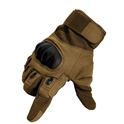 Tenwell Tactical Gloves Military Rubber Hard Knuckle Full Finger Outdoor Gloves for Men Fit for Cycling Motorcycle Camping Outdoor Sports