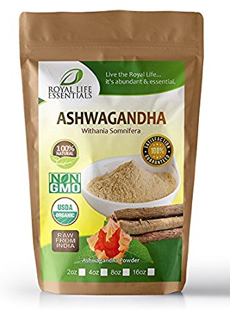 Ashwagandha Root Extract Powder 2oz - Now 100% Raw Organic Herbal Supplement Superfood - Boost Sexual Vitality Immune System Endurance Energy: Smoothies & Shakes: Vegan & Vegetarian: Anti-Stress