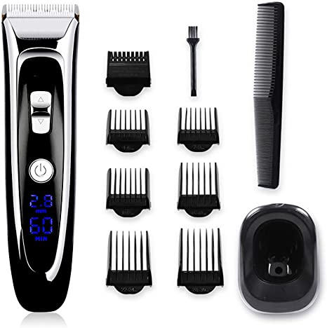 Mengshen Hair Clippers Beard Trimmer Rechargeable Professional Hair Cutting Kit 13 Set, 90 Minutes Run Time LED Display for Men & Barbers & Stylists, with Charger