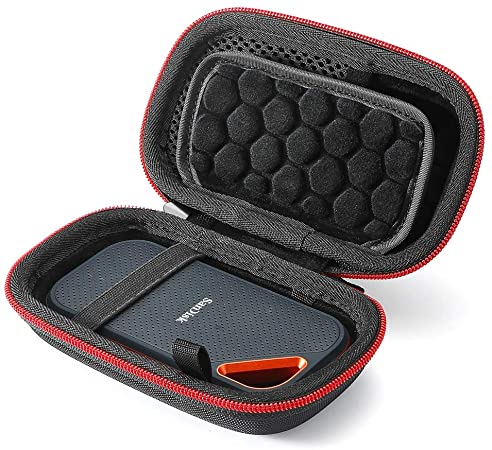 Hard Travel Case for SanDisk Extreme PRO 1TB / 2TB/ 250GB / 500GB Extreme Portable SSD, Carrying Storage Bag - Black(Black Lining) (case only)