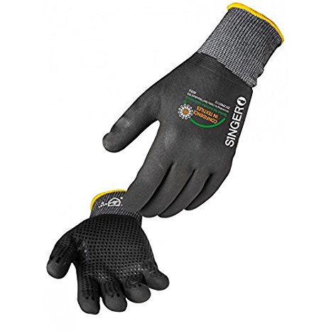 Wet Grip Nitrile & Polymer Dots Work Gloves sz 8