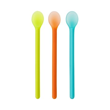 Boon Serve Baby Feeding Spoons, Blue/Orange/Green, 3 Count