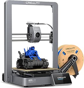 Official Creality Ender 3 V3 3D Printer with 600mm/s Printing Speed, Upgraded with Core XZ Motion System Clog-Free Extrusion 60W 300℃ Hotend Heater Auto Leveling Printing Size 8.66 * 8.66 * 9.84 inch