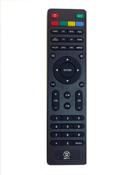 Smartby New Westinghouse RMT17 RMT-17 Remote for EW39T5KW EW50T5KW LD3240 LD-3240 EW32S3PW EW19S4JW LD-2480 EW32S5KW EW37S5KW VR3215 VR-2418 VR2418 CW24T9PW EW24T3LW LD2480 LD-3280 VR2218 VR-3215